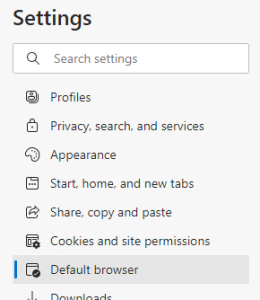 Edge Settings Defaul Browser
