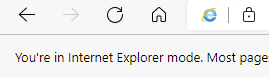 Edge Toolbar Internet Explorer mode icon